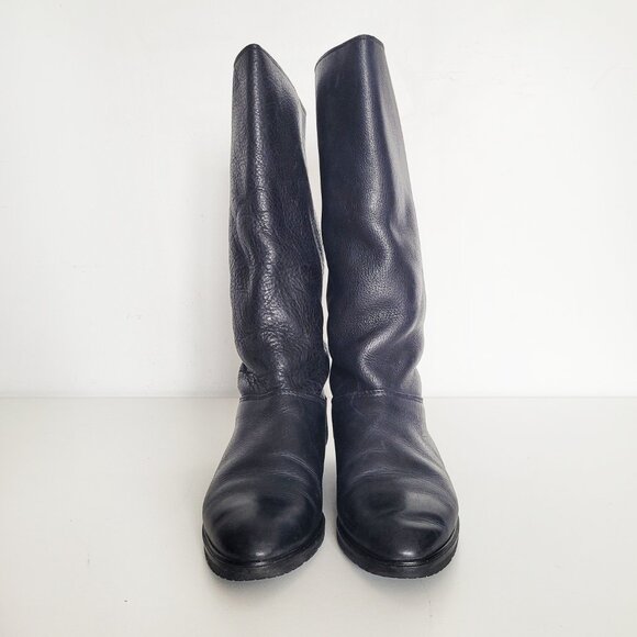 Roots Tall Black Leather Boots - Size 6 - Picture 2 of 8